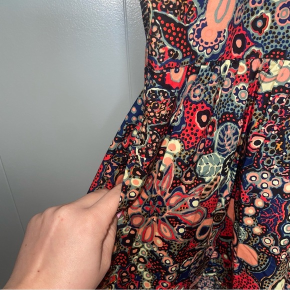 A.L.C. Dani Floral Cotton Cutout Mini Dress in Sangria Multi Size 14 - Picture 5 of 8